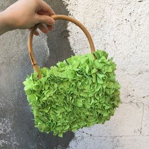 Y2K Lime Green Recycled Material Handbag